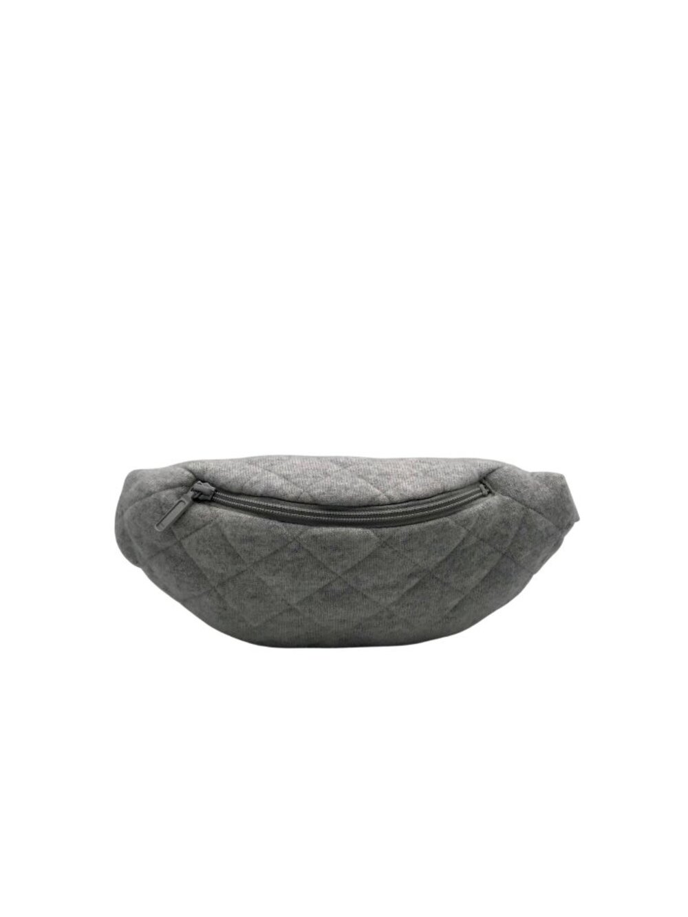 Garnet Hill Grey Fabric Diamond Quilted Belt Bag